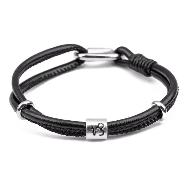 Classy Men Capricorn Zodiac Leather Bracelet