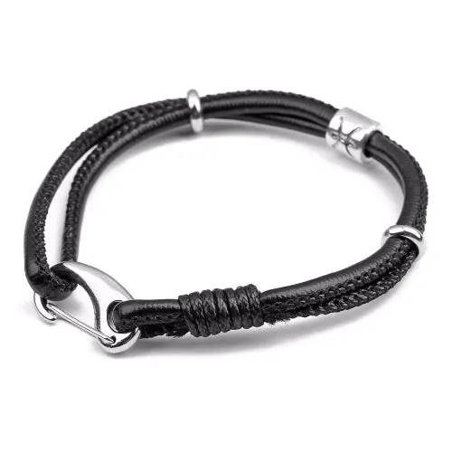 Classy Men Capricorn Zodiac Leather Bracelet