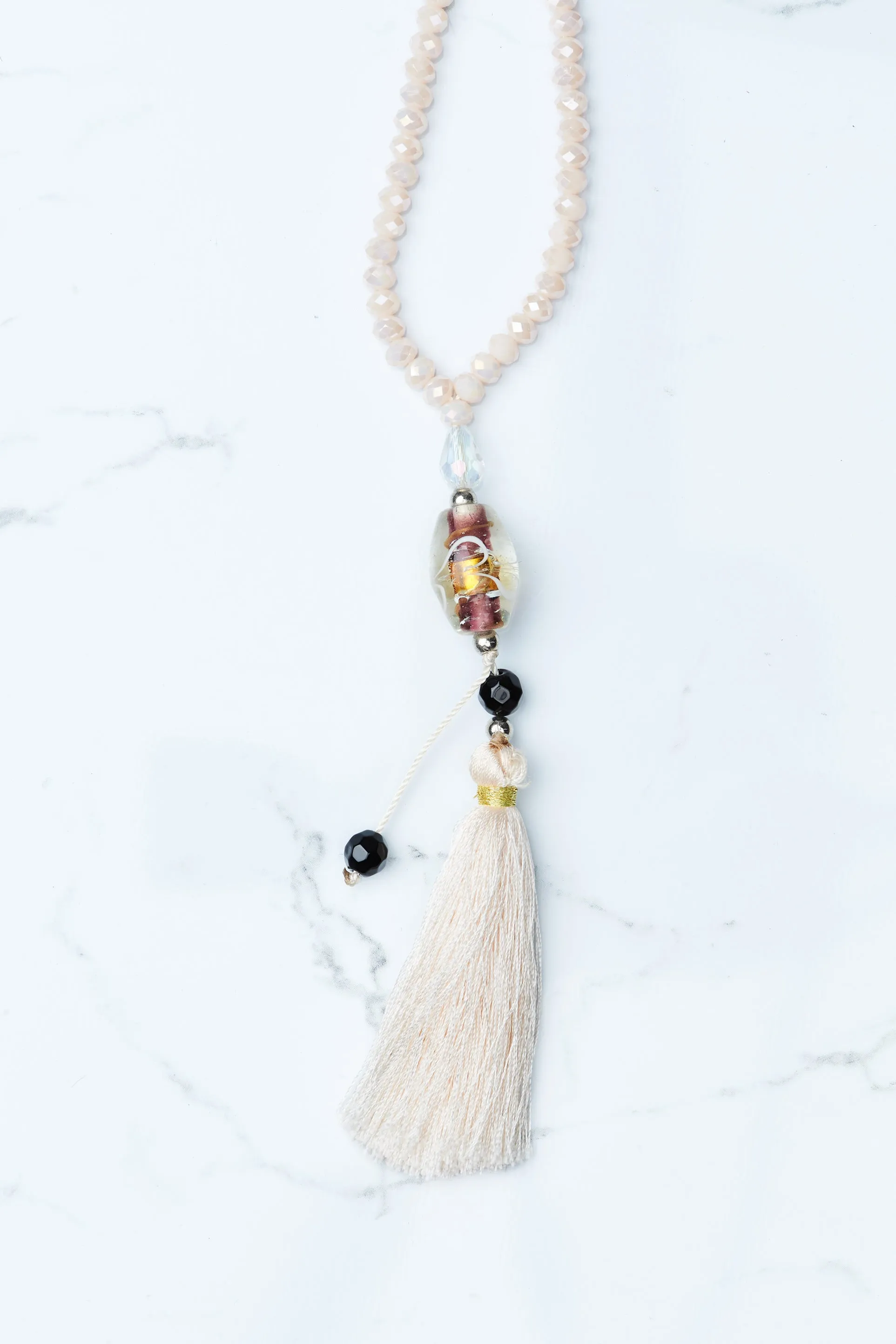 Cream Tassel Necklace