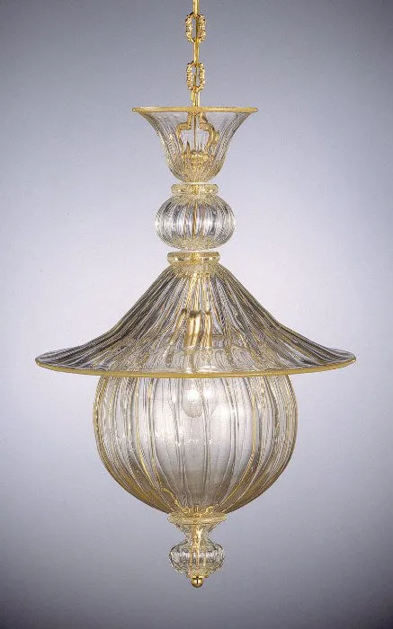 Crystal And Gold Ceiling Lantern