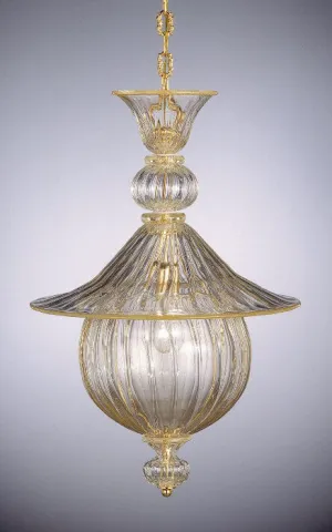 Crystal And Gold Ceiling Lantern