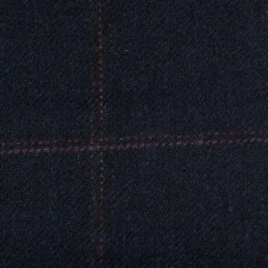 Dark Navy With Red/Pink/Gold Check Moonstone Tweed All Wool