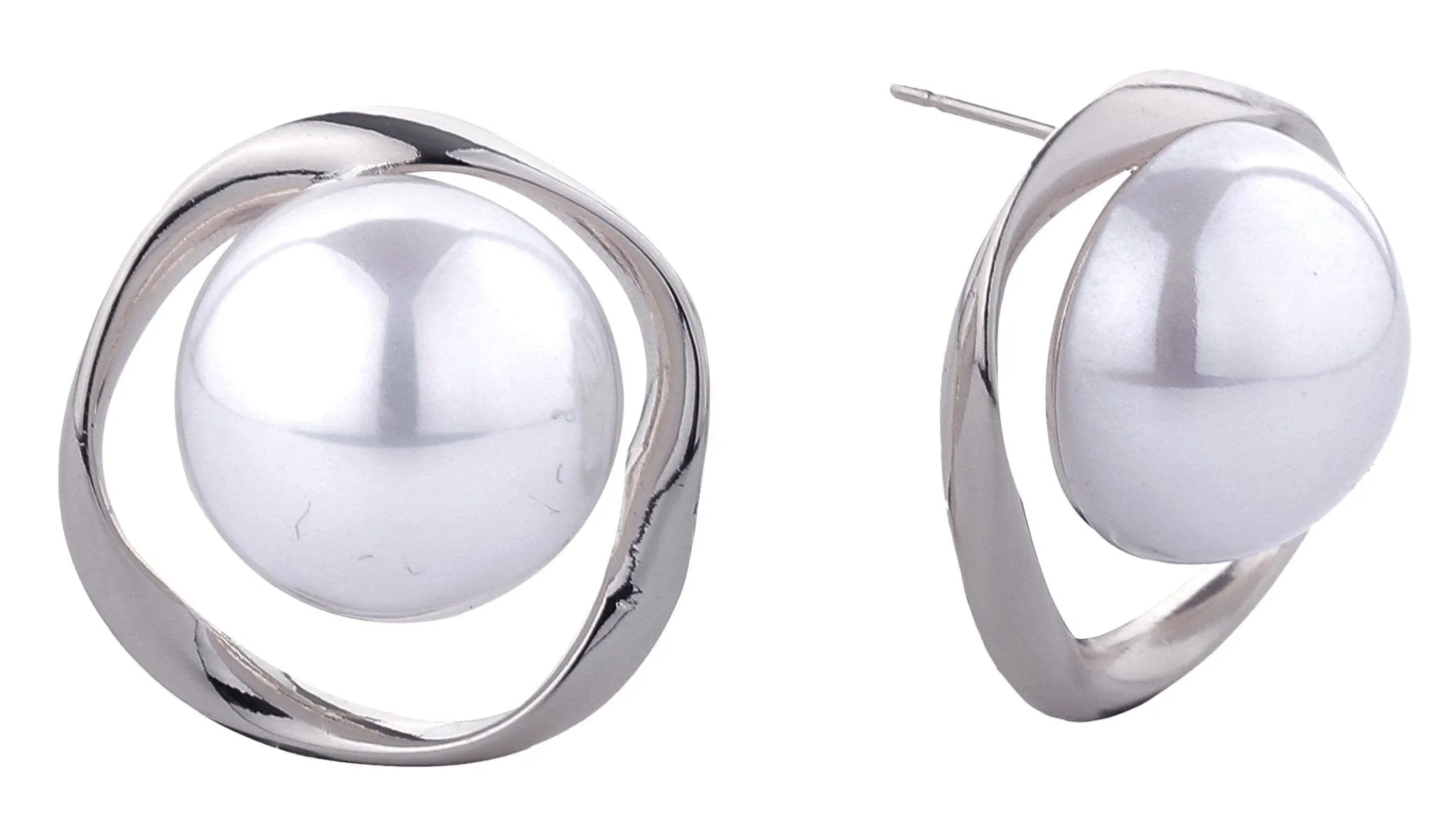 DJE310905 14K Globe Pearl Post Earrings