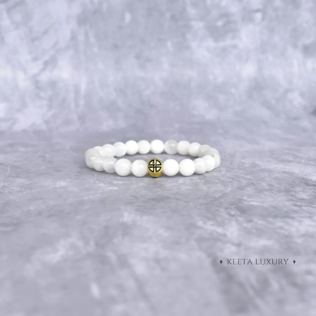 Dual Elemental - Selenite & Lava Bead Bracelet