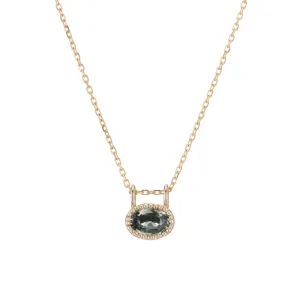 East West Green Sapphire Necklace