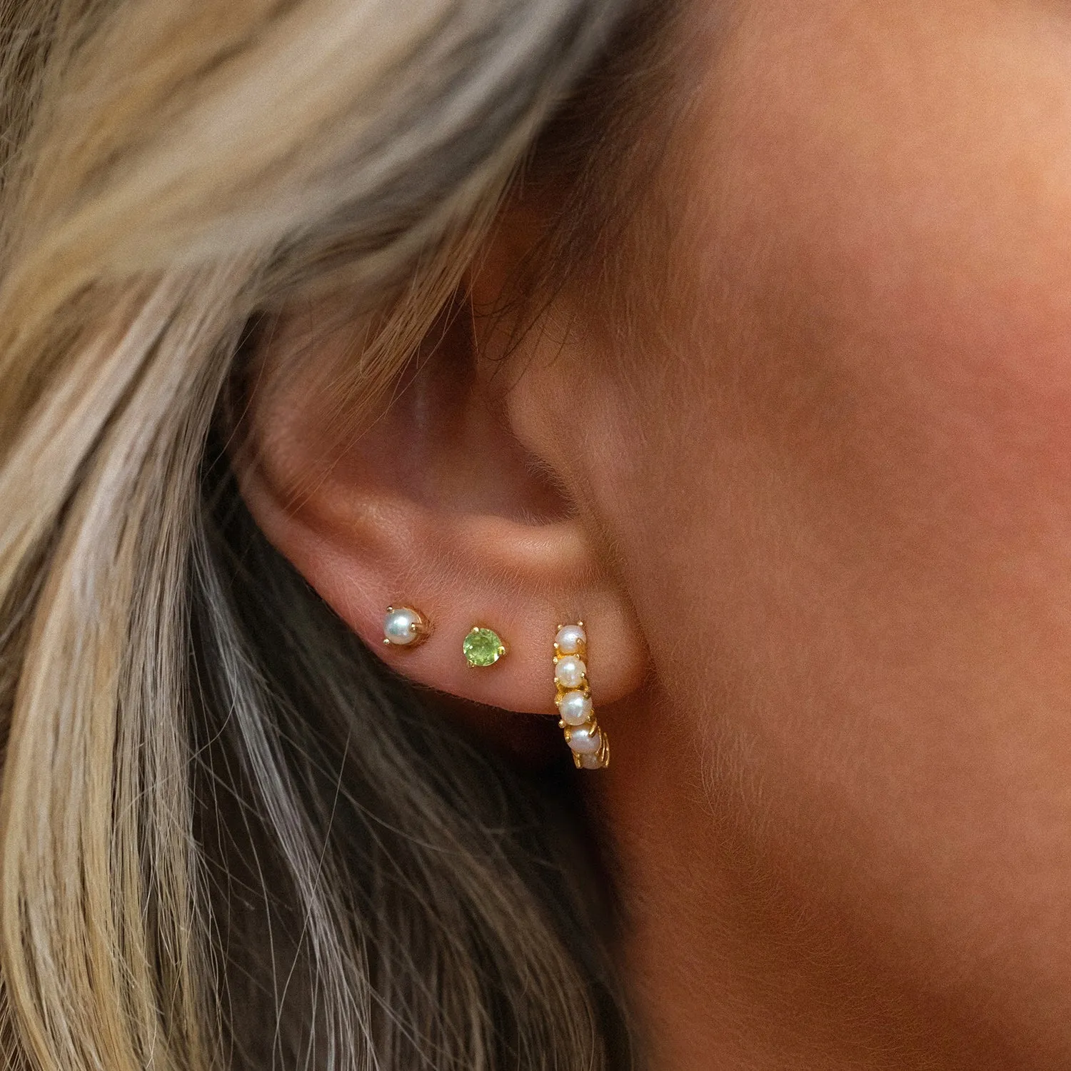 Element Studs | Gold & Peridot