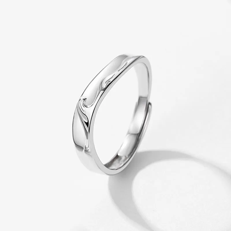 Engravable Moonstone Couple Wedding Bands