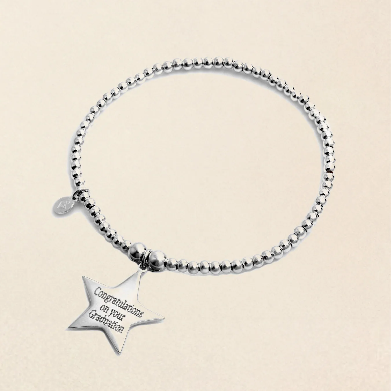 Engraved Star Token Bracelet - Sterling Silver