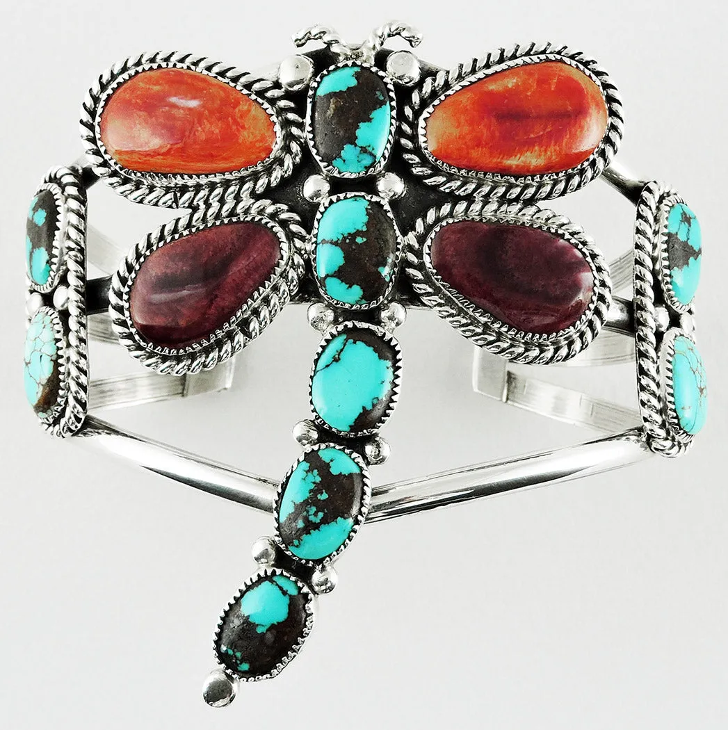 Exquisite Multi Material Dragonfly Cuff Bracelet