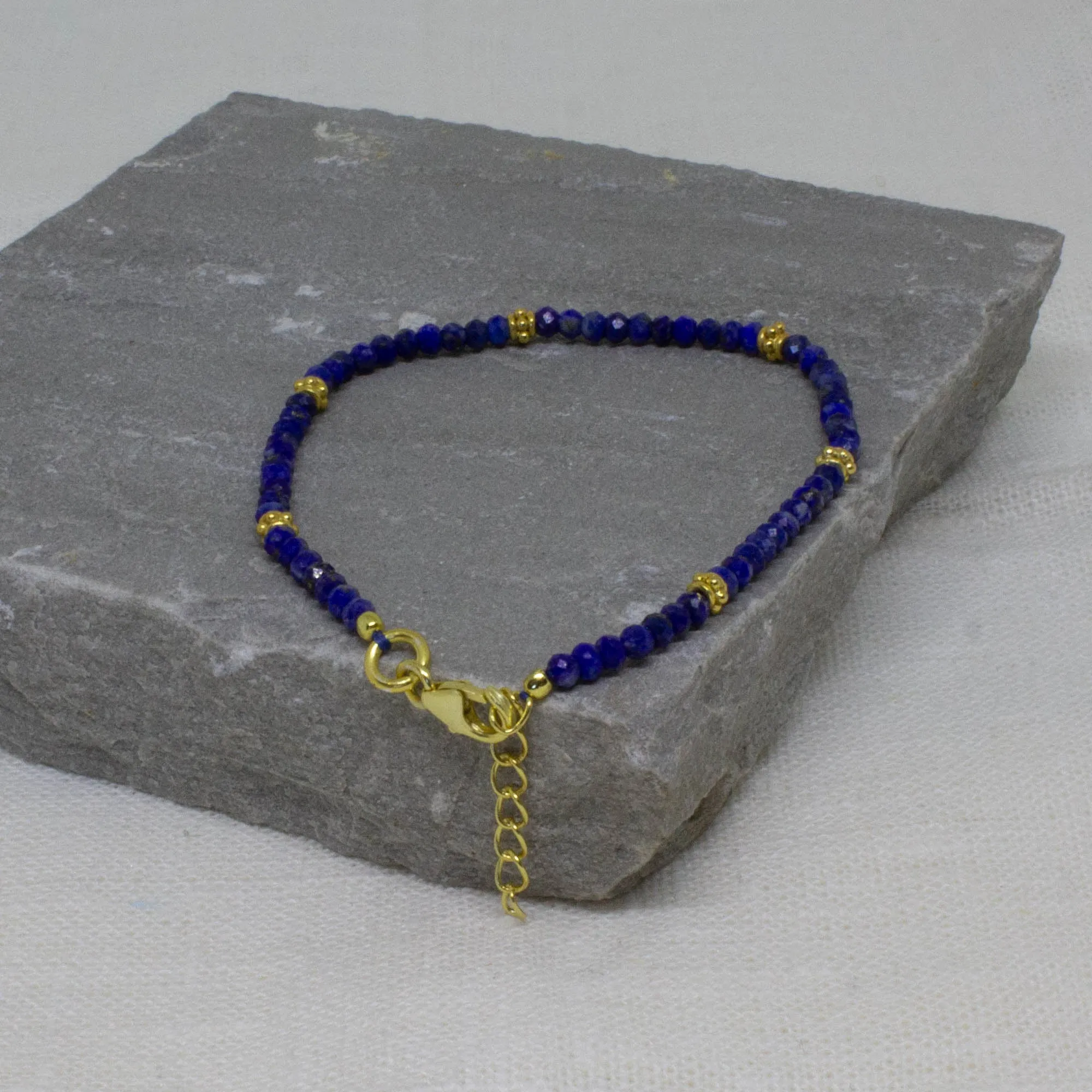 Gemstone and Gold Beaded Bracelet