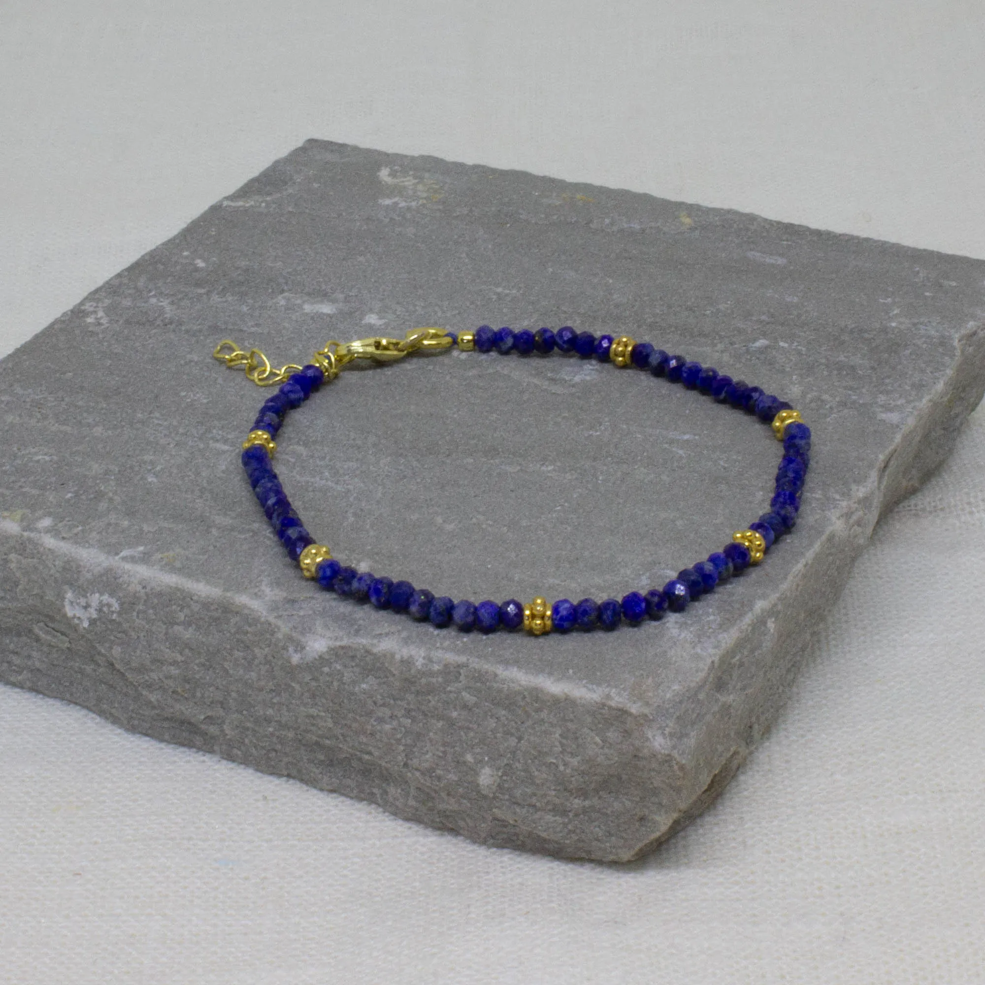 Gemstone and Gold Beaded Bracelet