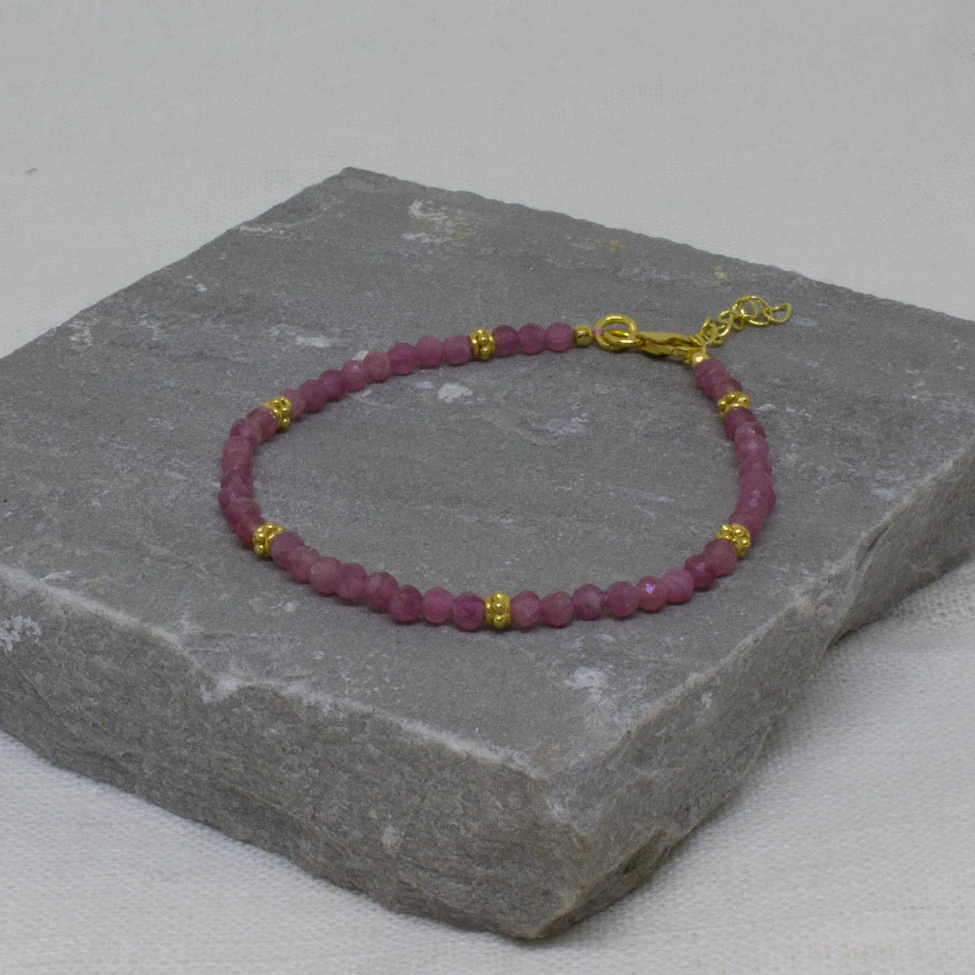 Gemstone and Gold Beaded Bracelet