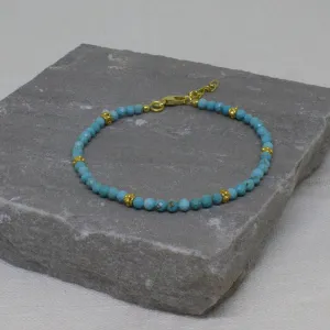 Gemstone and Gold Beaded Bracelet