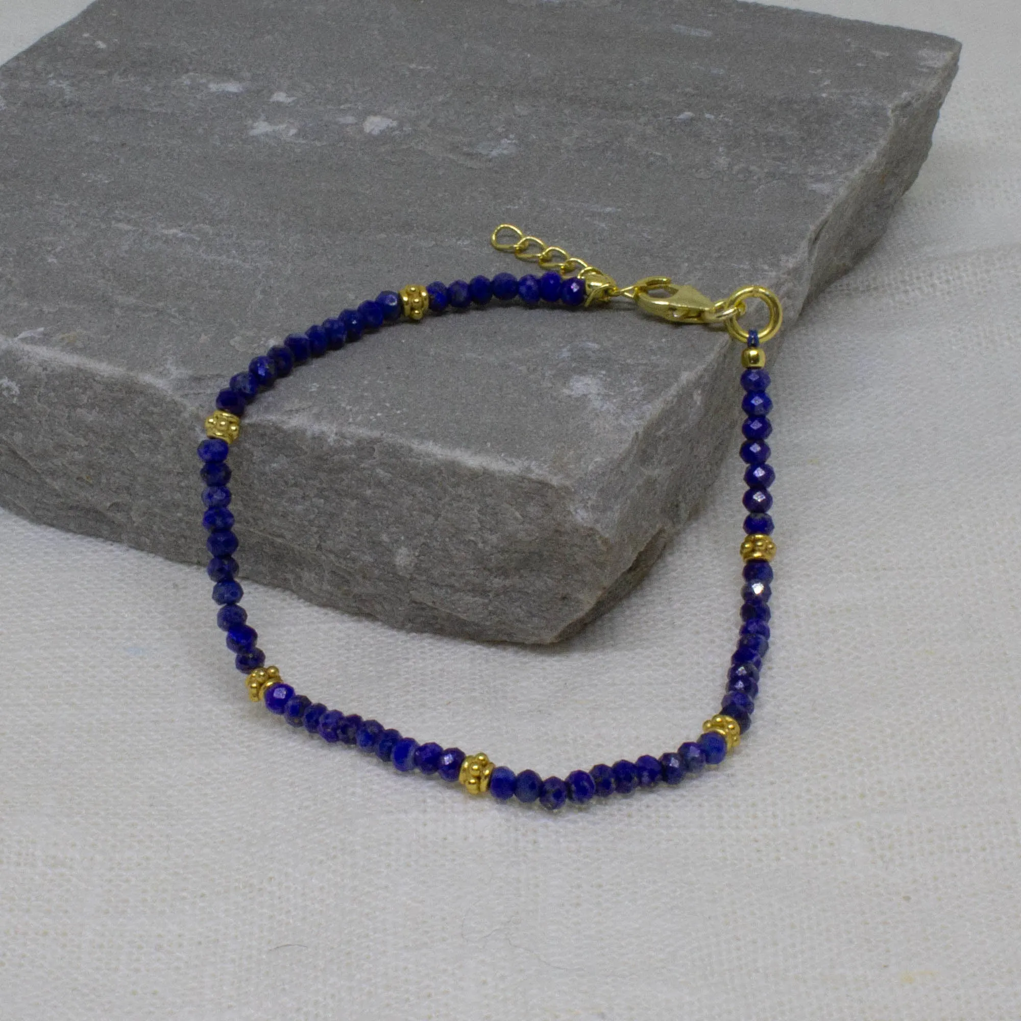 Gemstone and Gold Beaded Bracelet