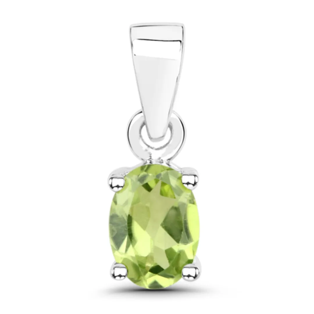 Genuine Peridot Solitaire Pendant