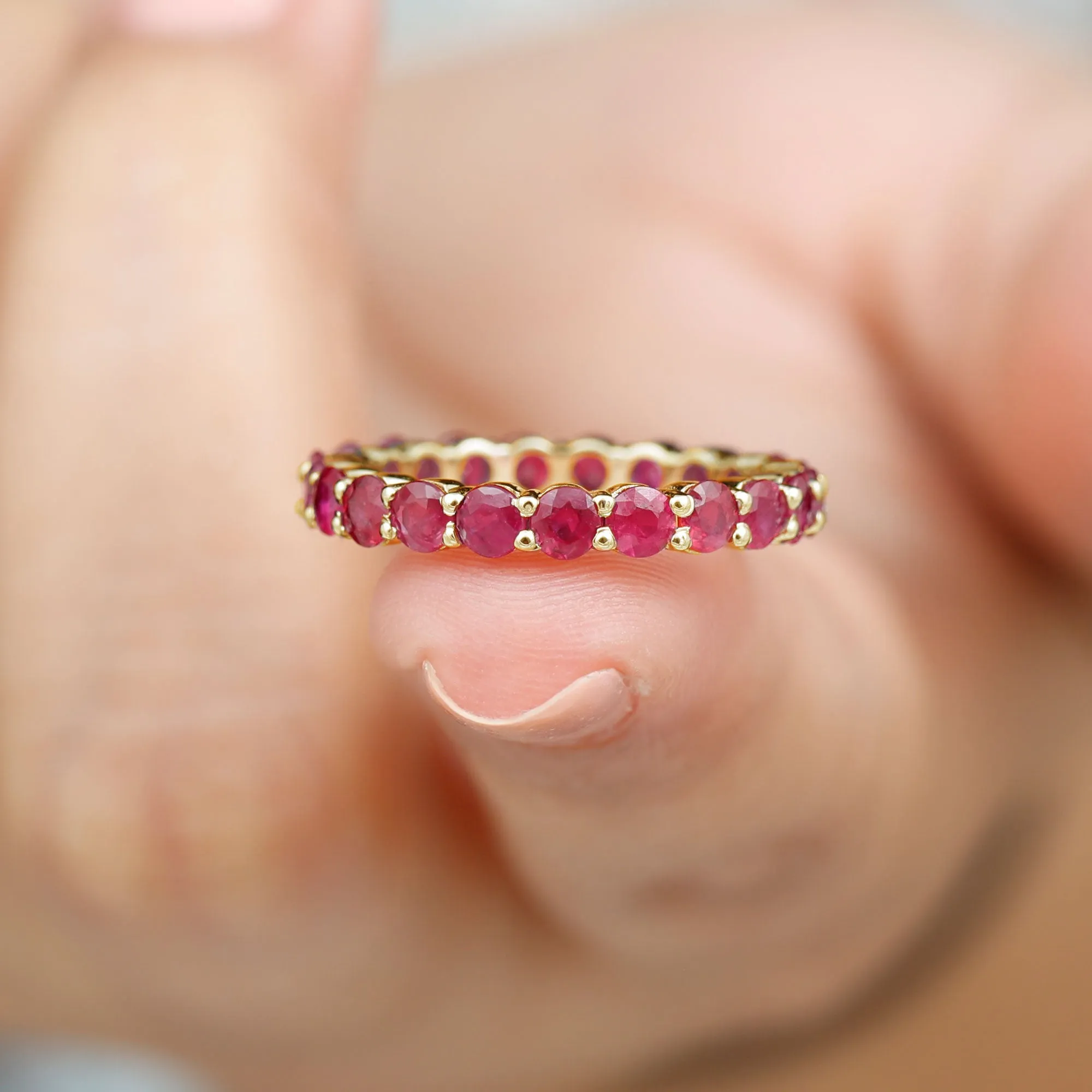 Genuine Red Ruby Full Eternity Ring