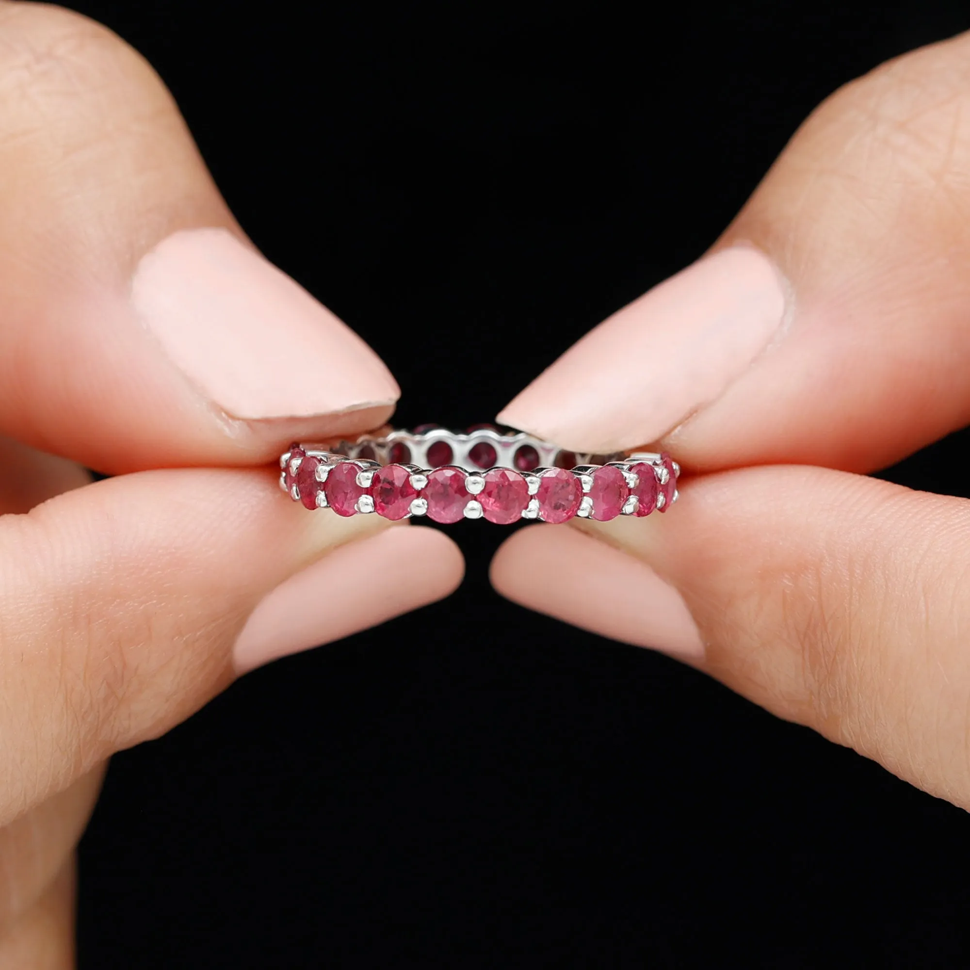 Genuine Red Ruby Full Eternity Ring