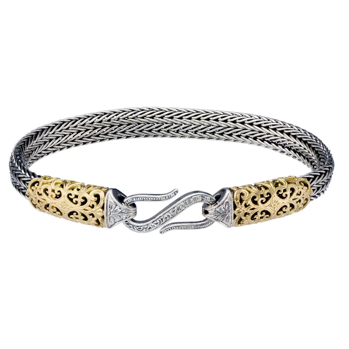 Gold Collar Flat Strap Bracelet