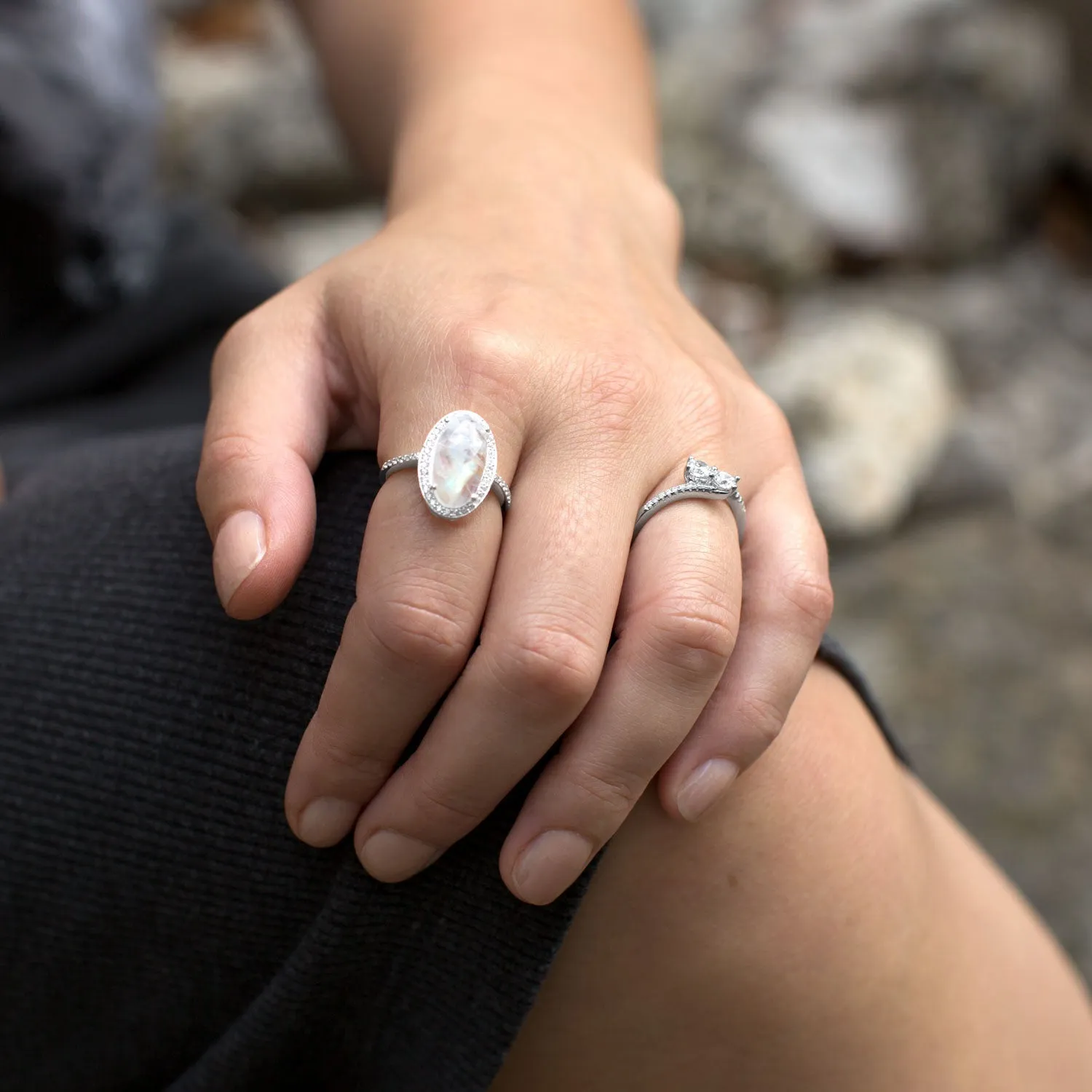 Gorgeous Rainbow Moonstone Ring