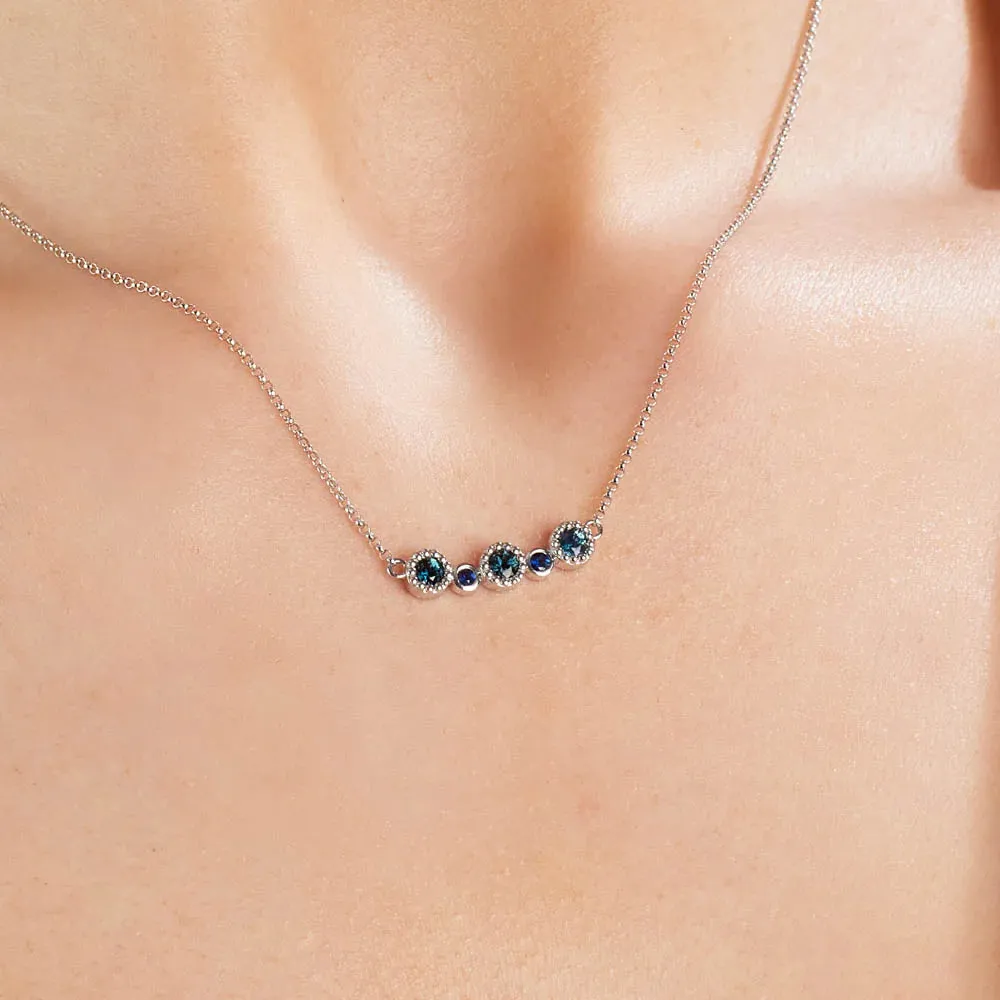 Gwen Teal Sapphire Necklace