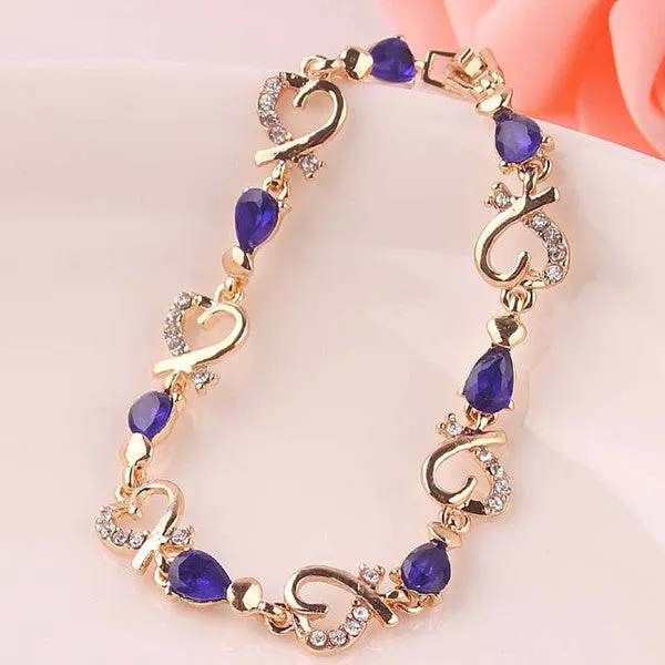 Heart Drop Crystal Bracelet