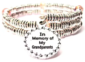 In Memory Of My Grandparents Curly Coil Wrap Style Bangle Bracelet