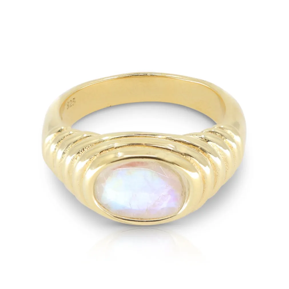 Iris Moonstone Gold Ring