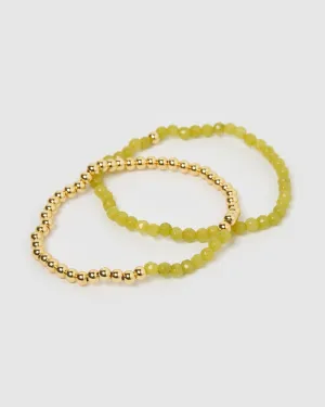 Izoa August Birthstone Bracelet Set