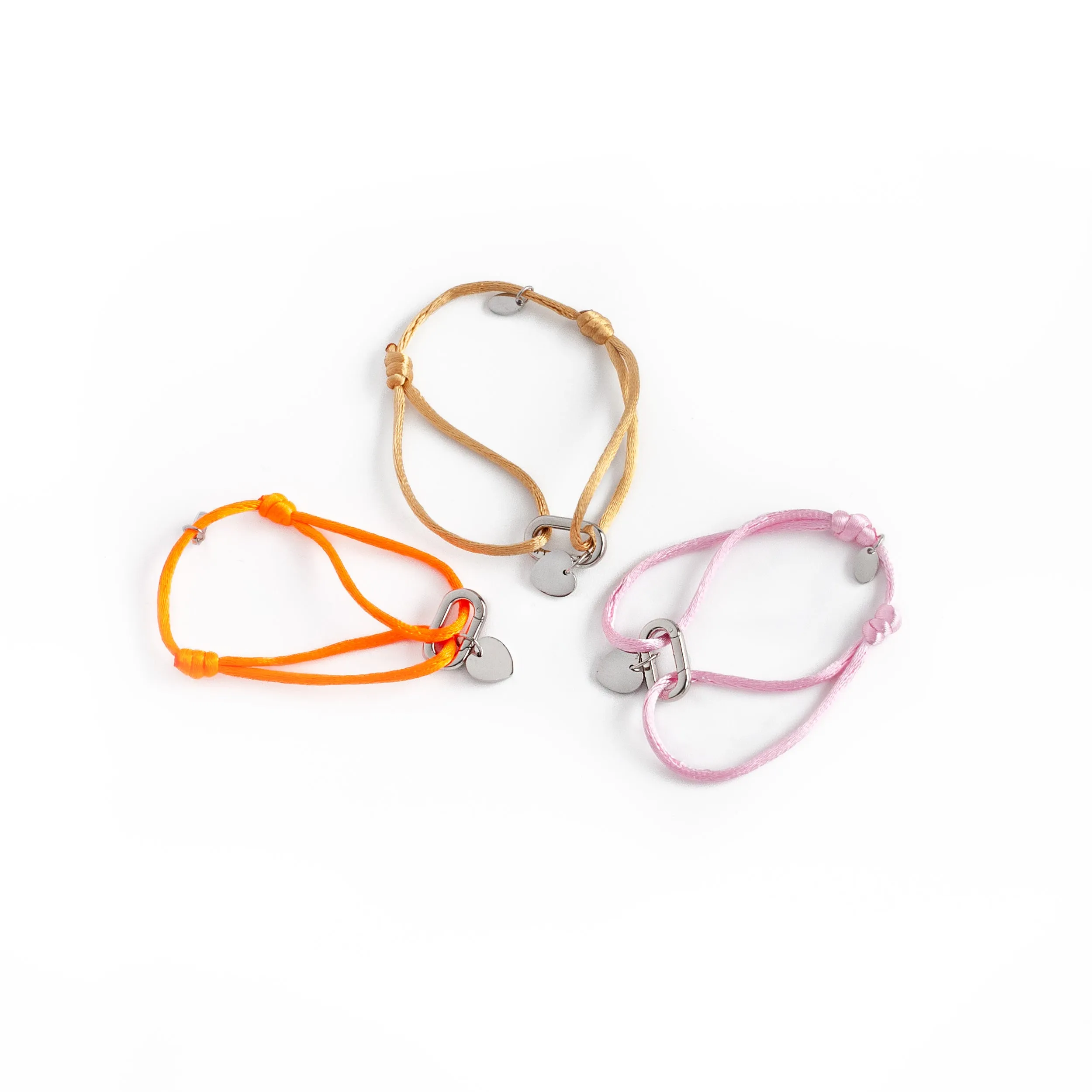 JBØRN Satin Cord Bracelet with Heart in Lock Pendant | Personalisable