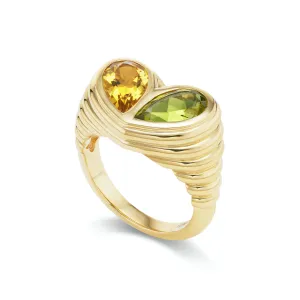 Jumbo Sweetheart Ring Citrine & Peridot