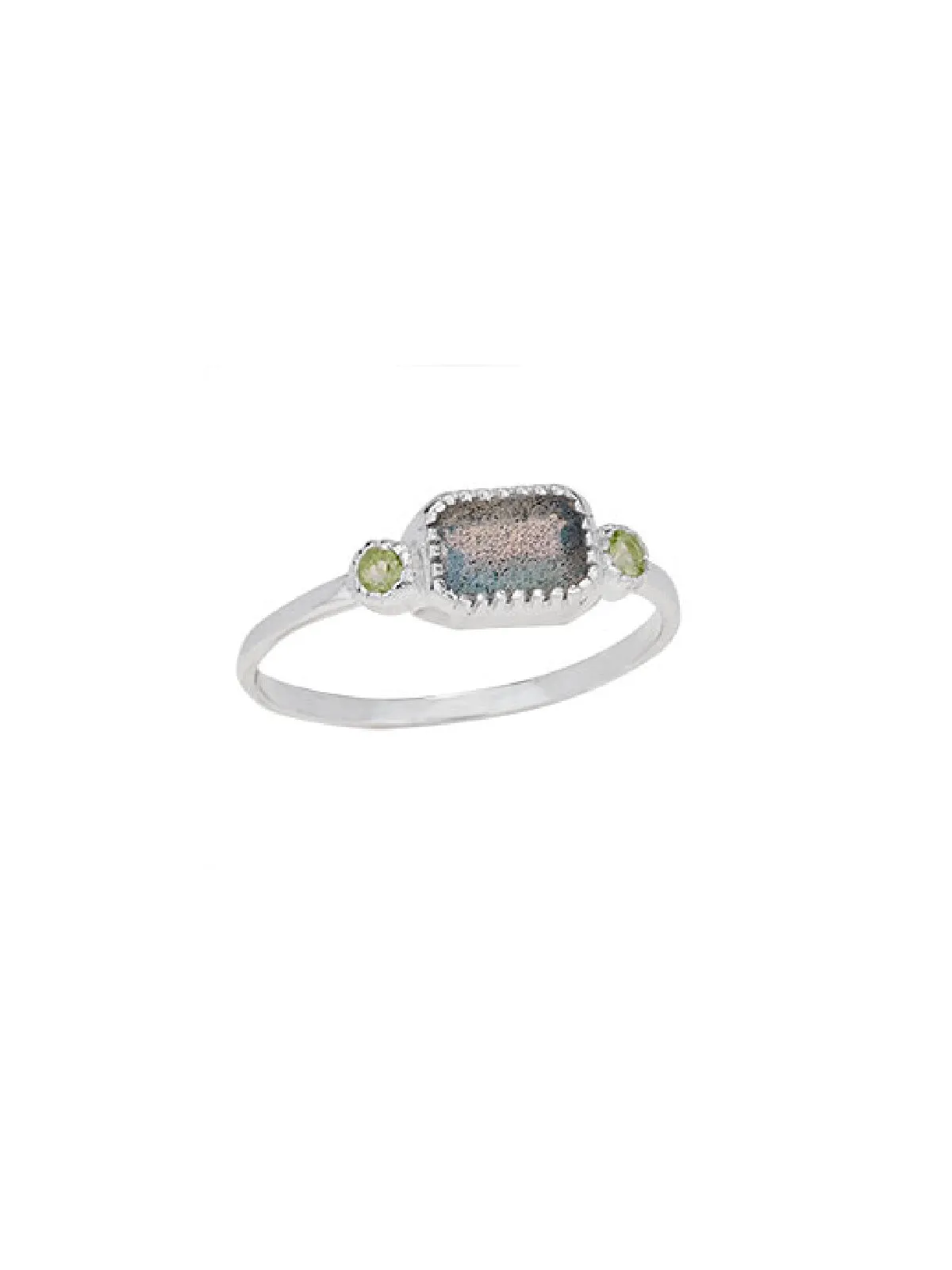 Labradorite & Peridot Ring