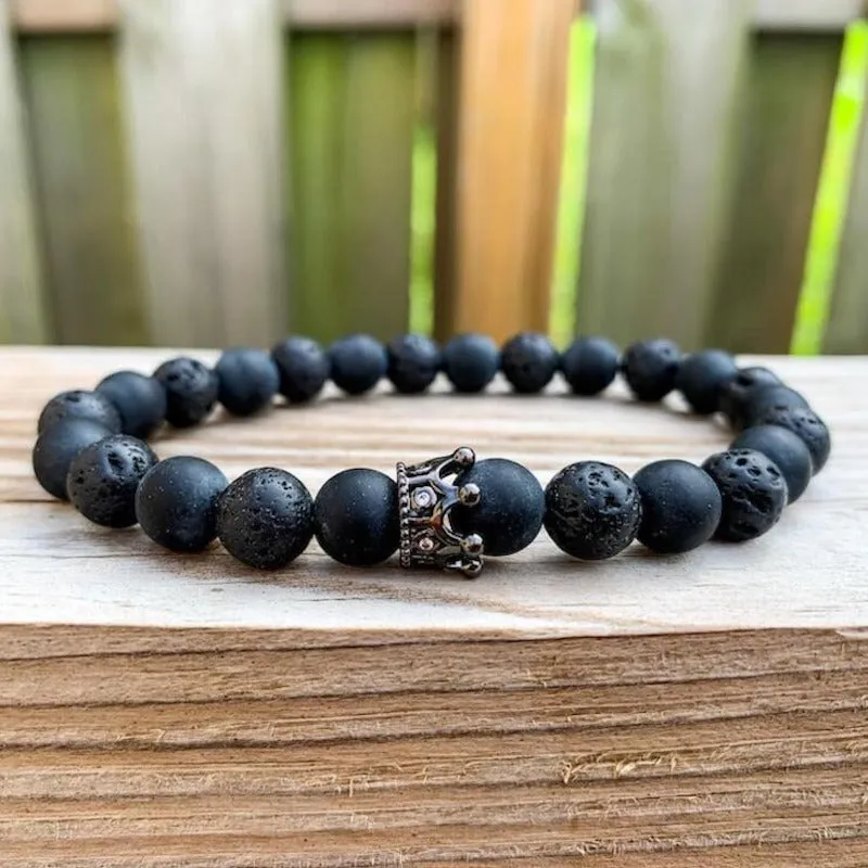 Lava Stone Natural Beaded Bracelet