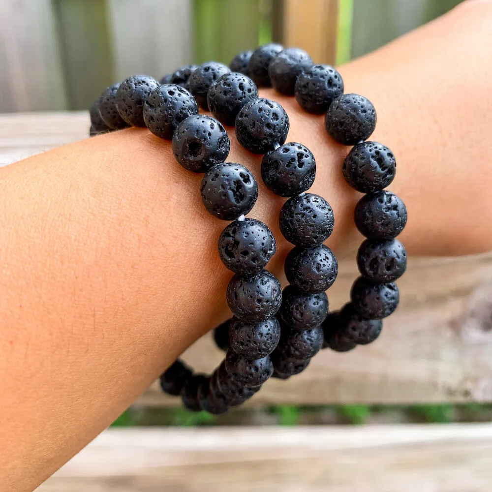 Lava Stone Natural Beaded Bracelet