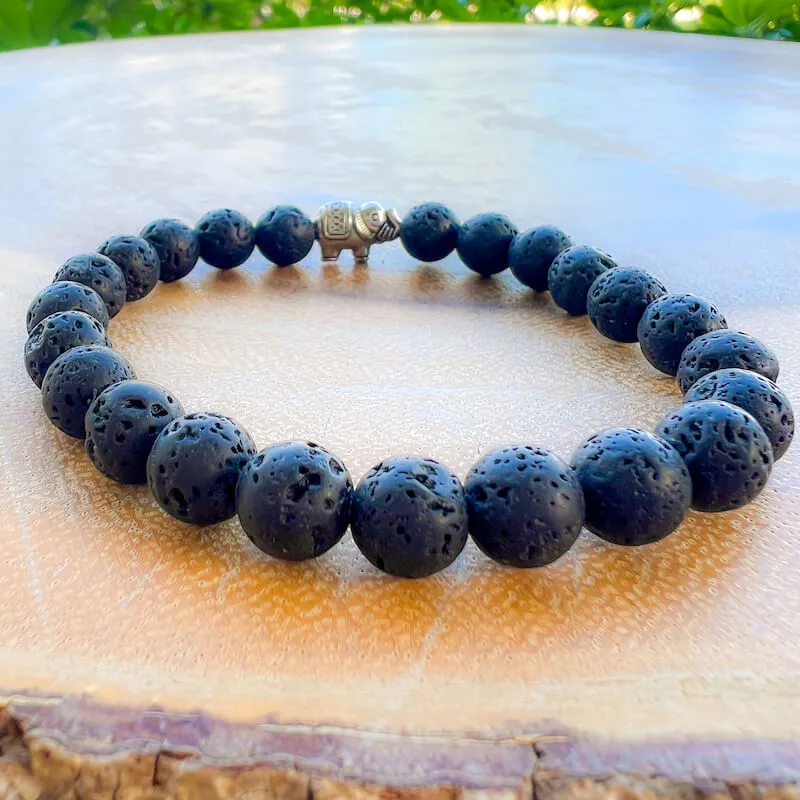 Lava Stone Natural Beaded Bracelet