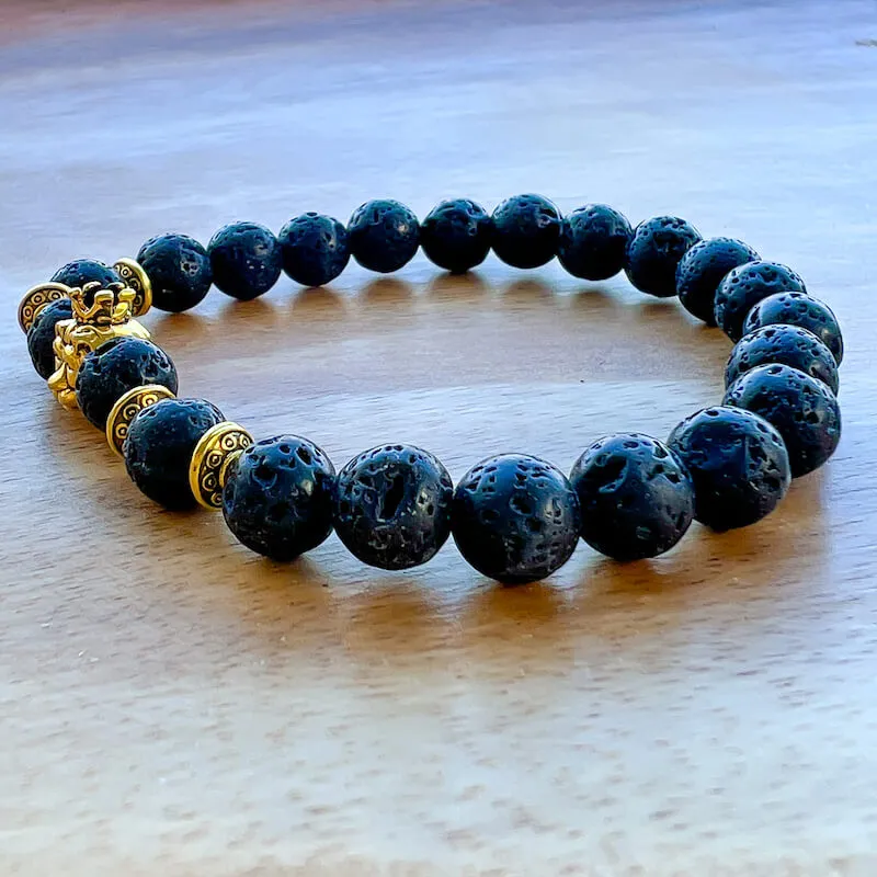 Lava Stone Natural Beaded Bracelet