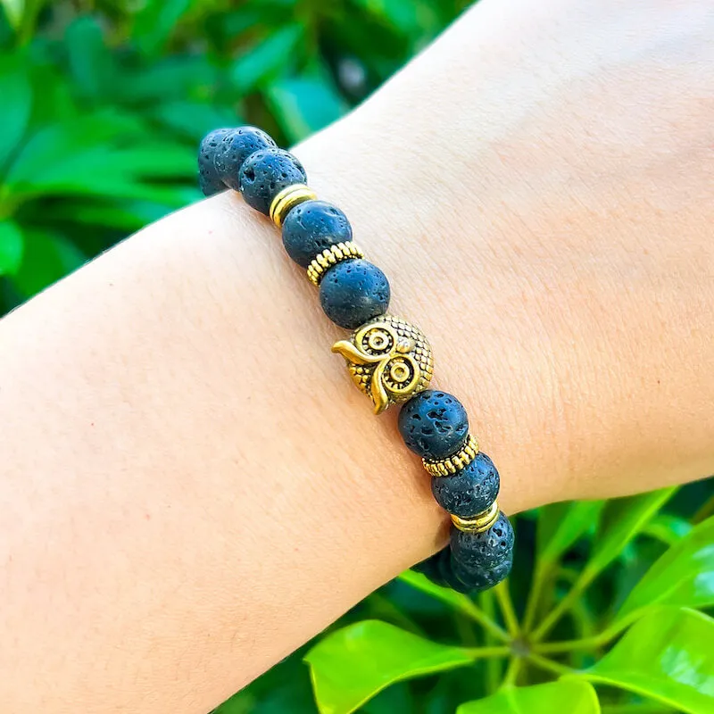 Lava Stone Natural Beaded Bracelet