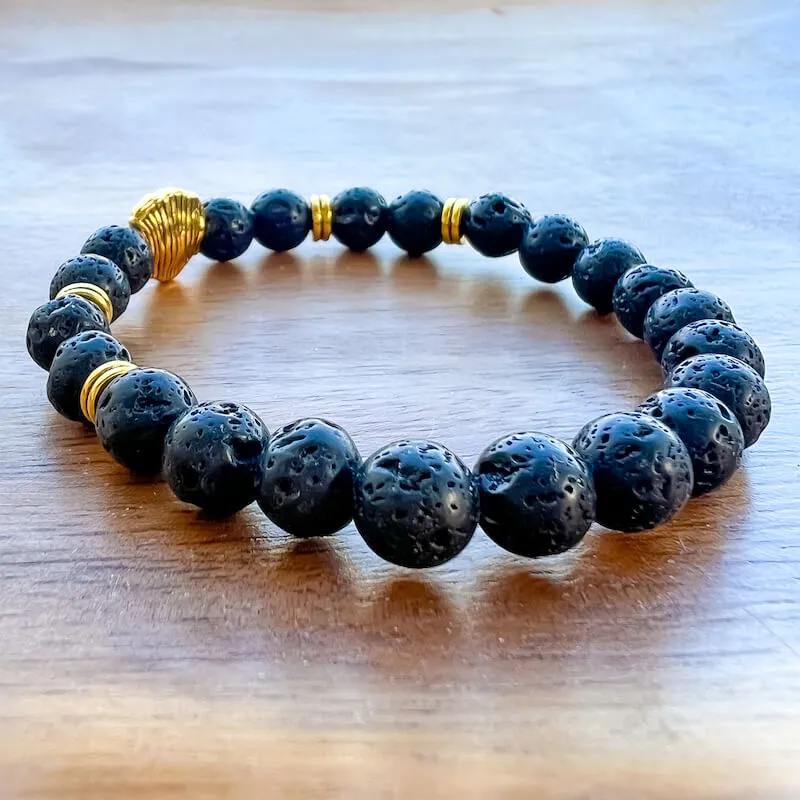 Lava Stone Natural Beaded Bracelet