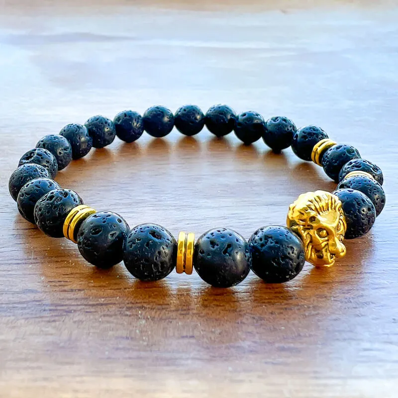 Lava Stone Natural Beaded Bracelet