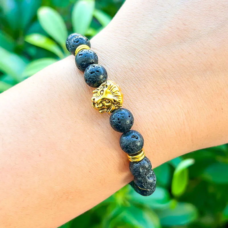 Lava Stone Natural Beaded Bracelet