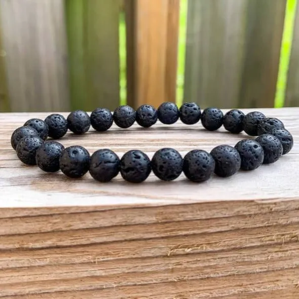 Lava Stone Natural Beaded Bracelet