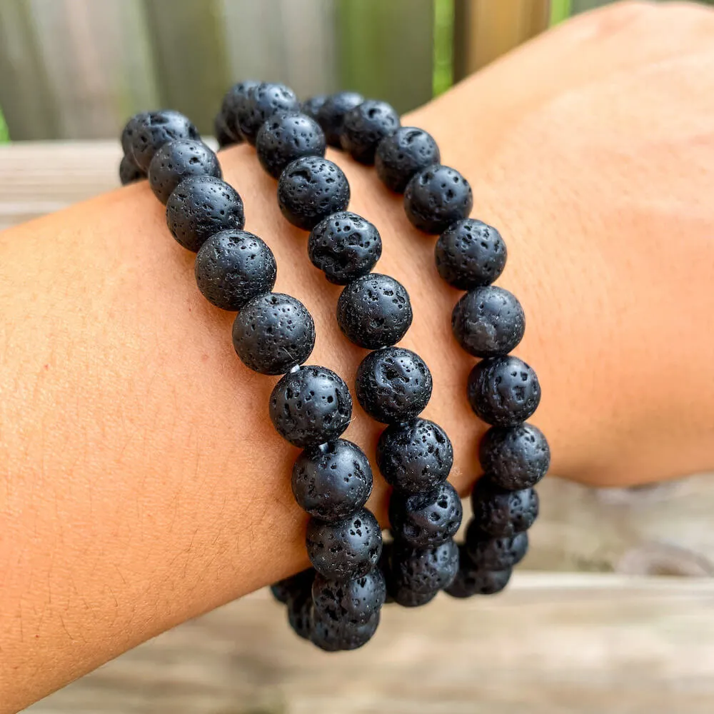 Lava Stone Natural Beaded Bracelet