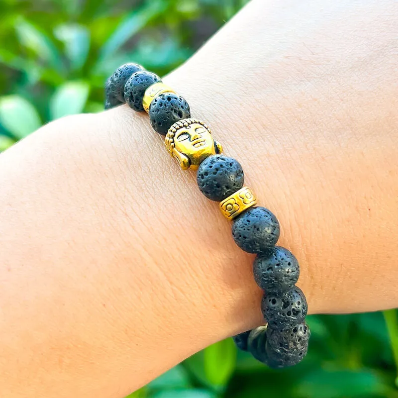 Lava Stone Natural Beaded Bracelet