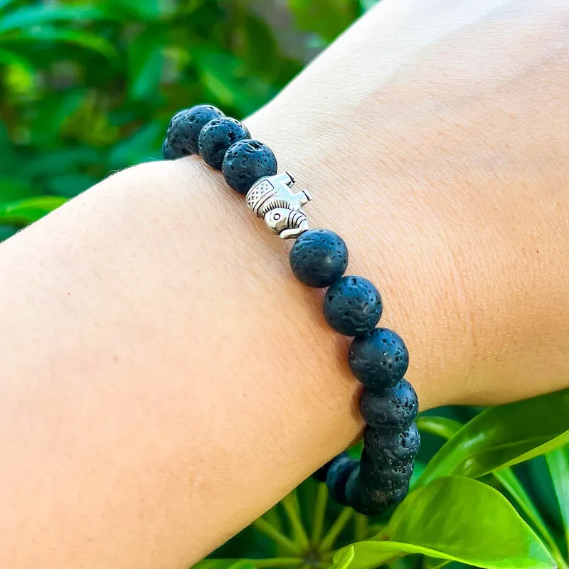 Lava Stone Natural Beaded Bracelet