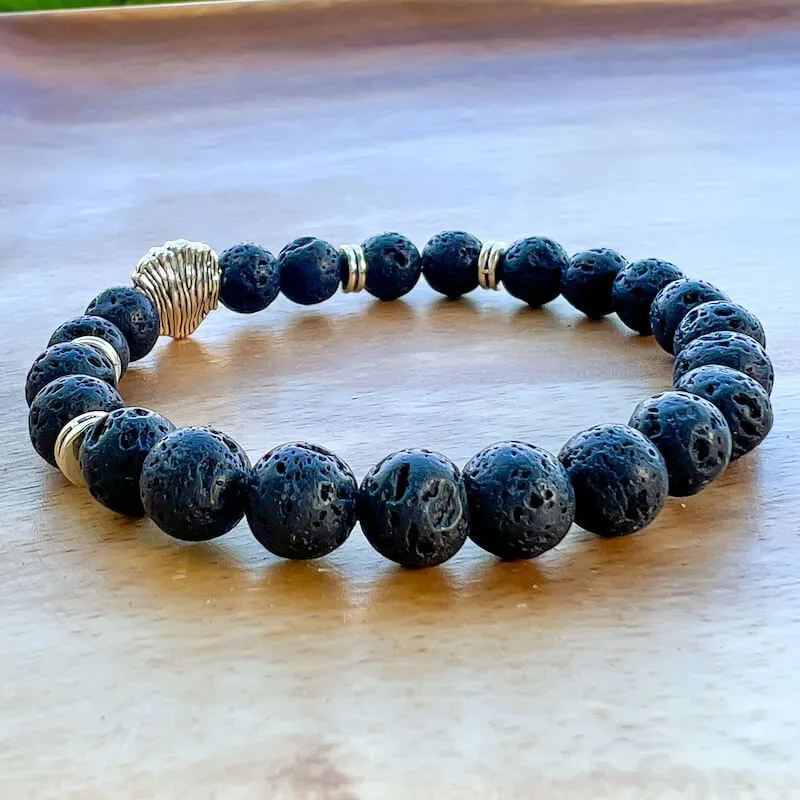 Lava Stone Natural Beaded Bracelet