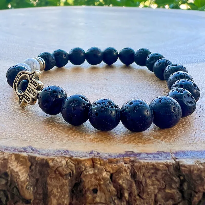 Lava Stone Natural Beaded Bracelet