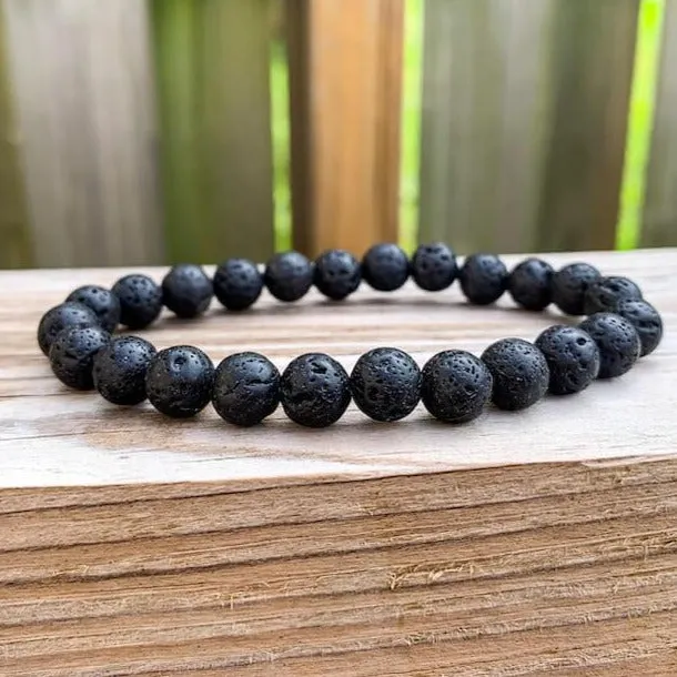 Lava Stone Natural Beaded Bracelet