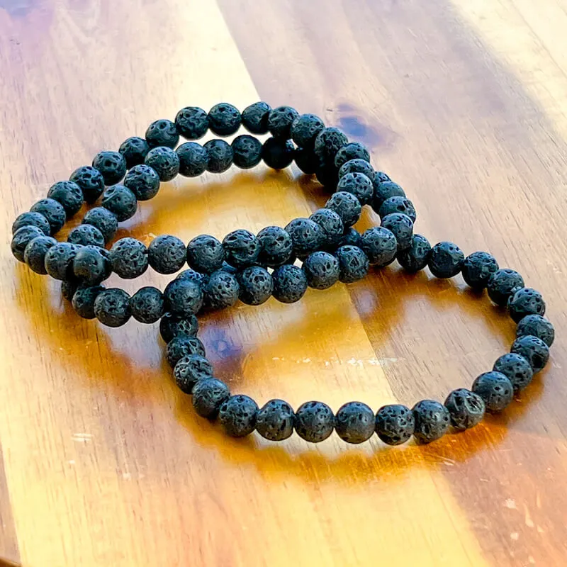 Lava Stone Natural Beaded Bracelet