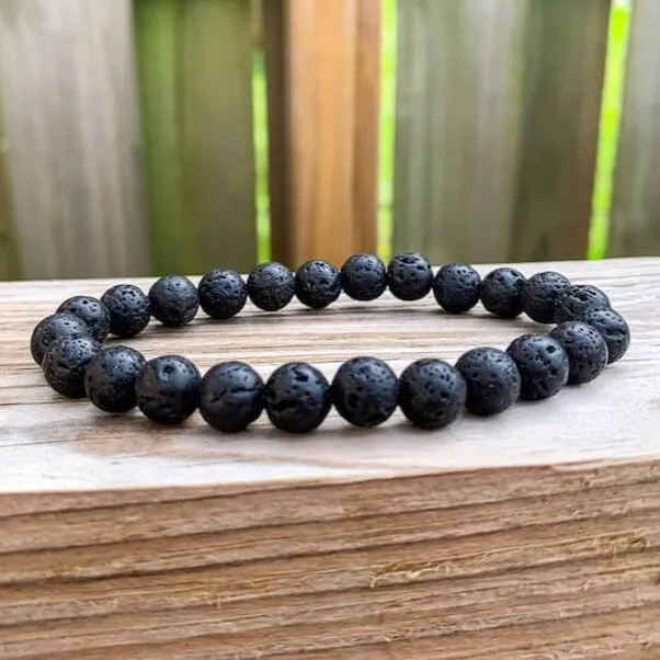 Lava Stone Natural Beaded Bracelet