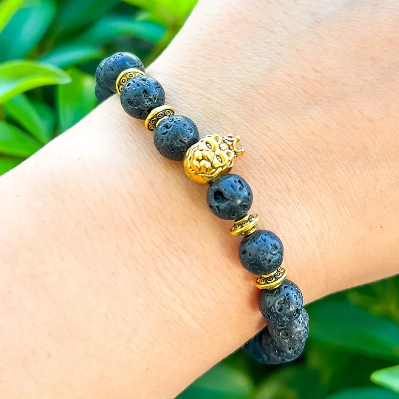 Lava Stone Natural Beaded Bracelet