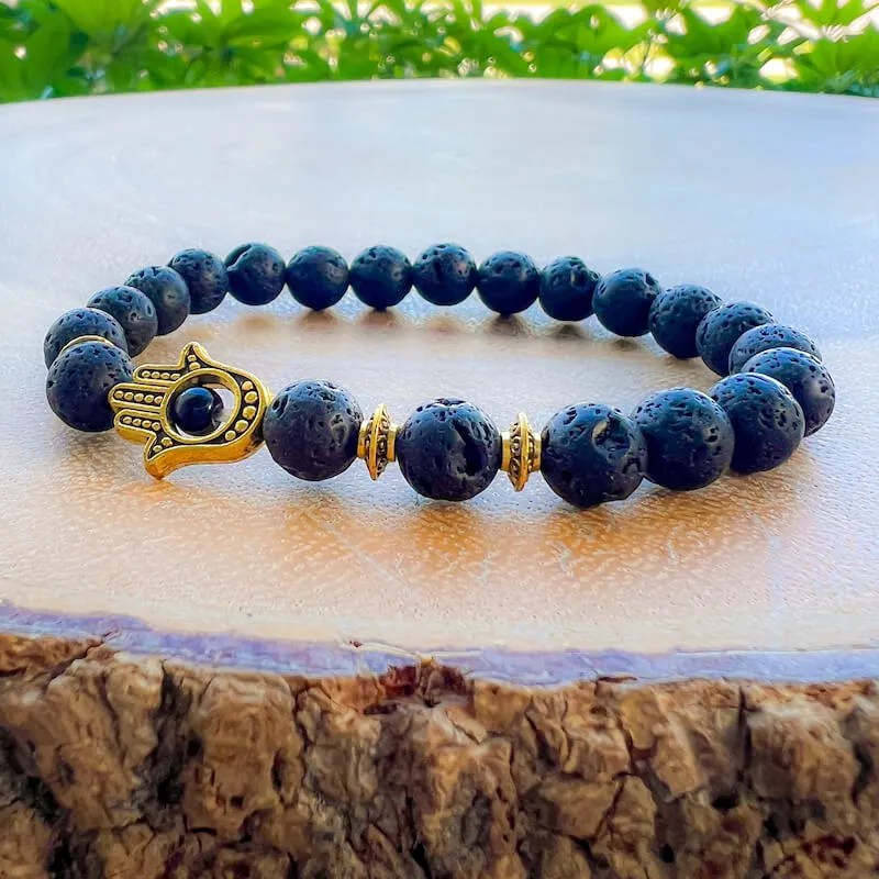 Lava Stone Natural Beaded Bracelet